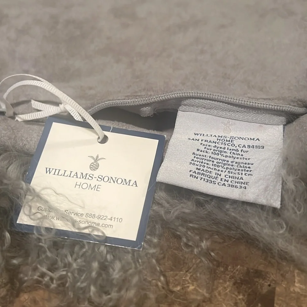 Williams Sonoma Lamb Fur Pillow Cover